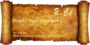 Regényi Csongor névjegykártya